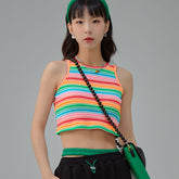 Camiseta sin mangas de rayas de colores